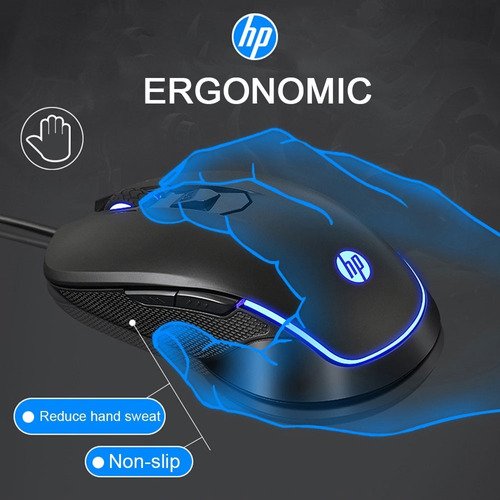 Teclado E Mouse Dpi Hp Km Gamer Led Rgb Cor Do Teclado