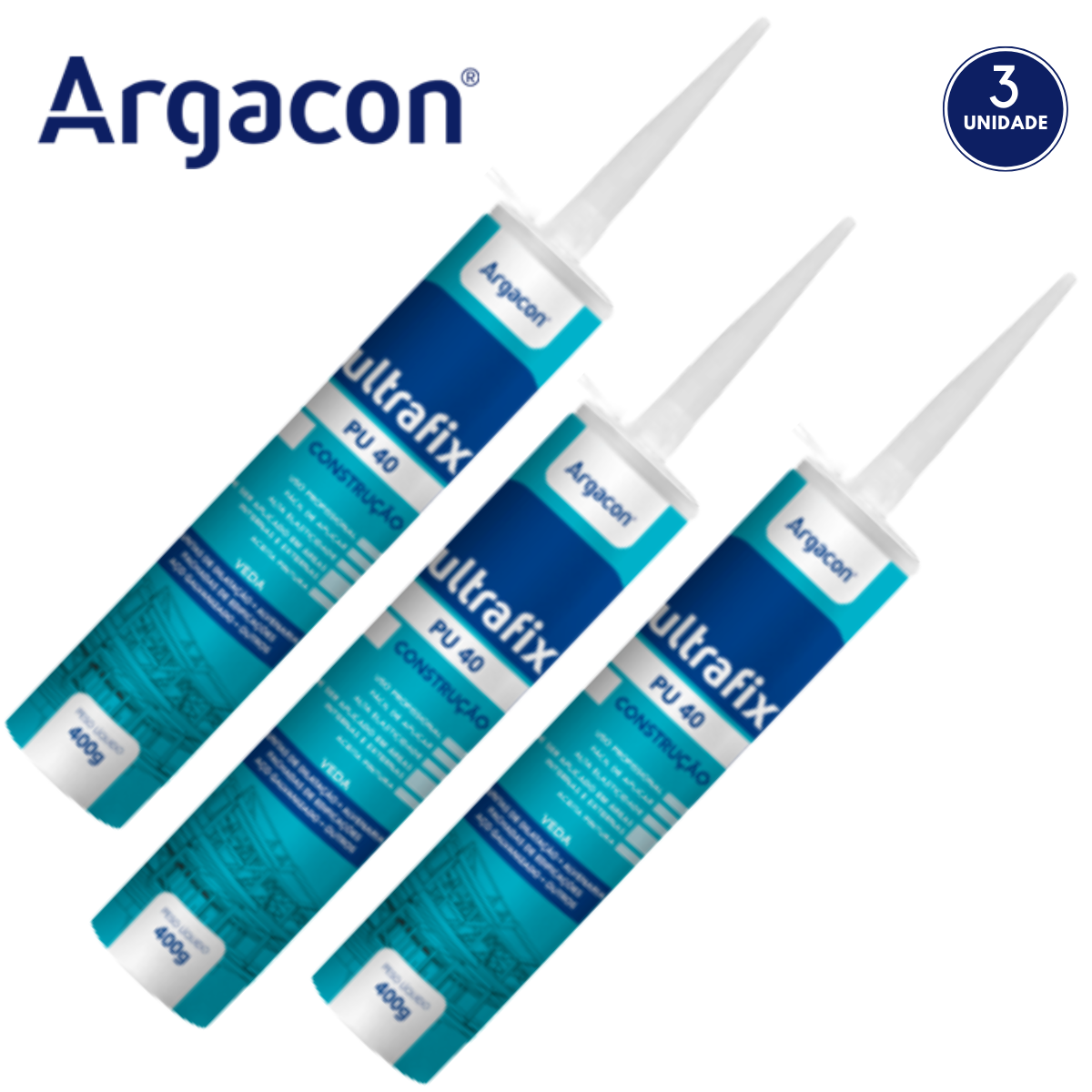 Adesivo Selante Pu Branco G Argacon Kit Unidades Madeiramadeira