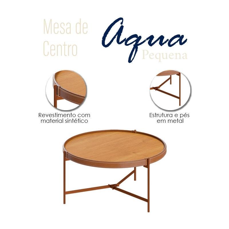 Mesa De Centro Aqua Pequena Nature Cobre Imcal Madeiramadeira