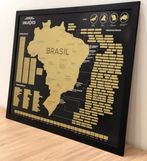 Mapa Do Brasil De Raspar Unlocked Sem Moldura X Cm