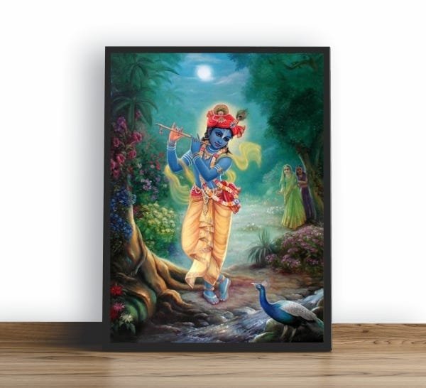 Quadro Decor Poster Krishna Deusa Indu Hinduísmo Deusa 02 MadeiraMadeira