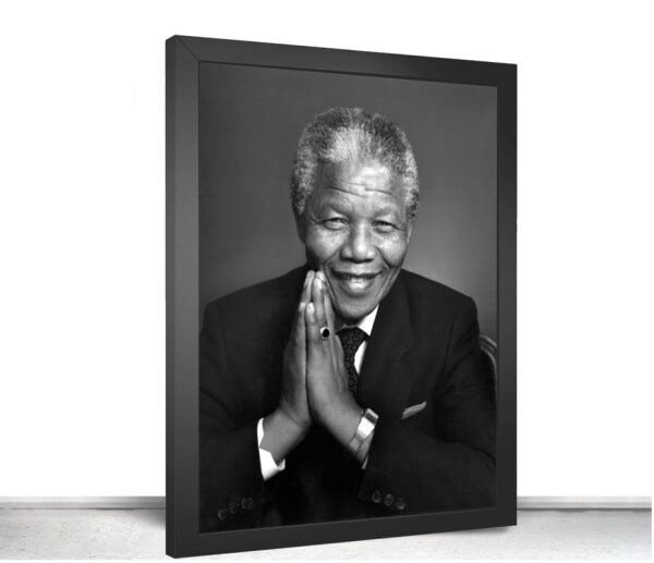 Quadro Decorativo Poste Nelson Mandela Classico Retro MadeiraMadeira