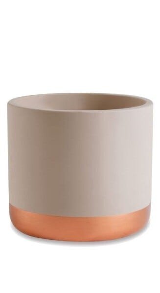 Cachepot Nude E Dourado Base M Madeiramadeira