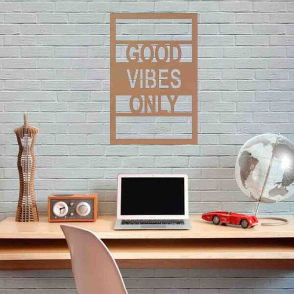 Quadro Decorativo Good Vibes Only 3mm Vazado Mdf Mdf MadeiraMadeira