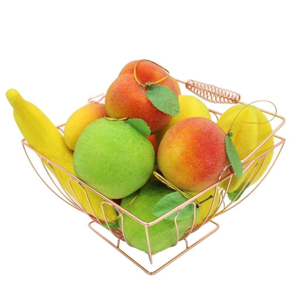 Kit Cesto Multiuso Porta Frutas A O Inox Ros Quadrado Frute