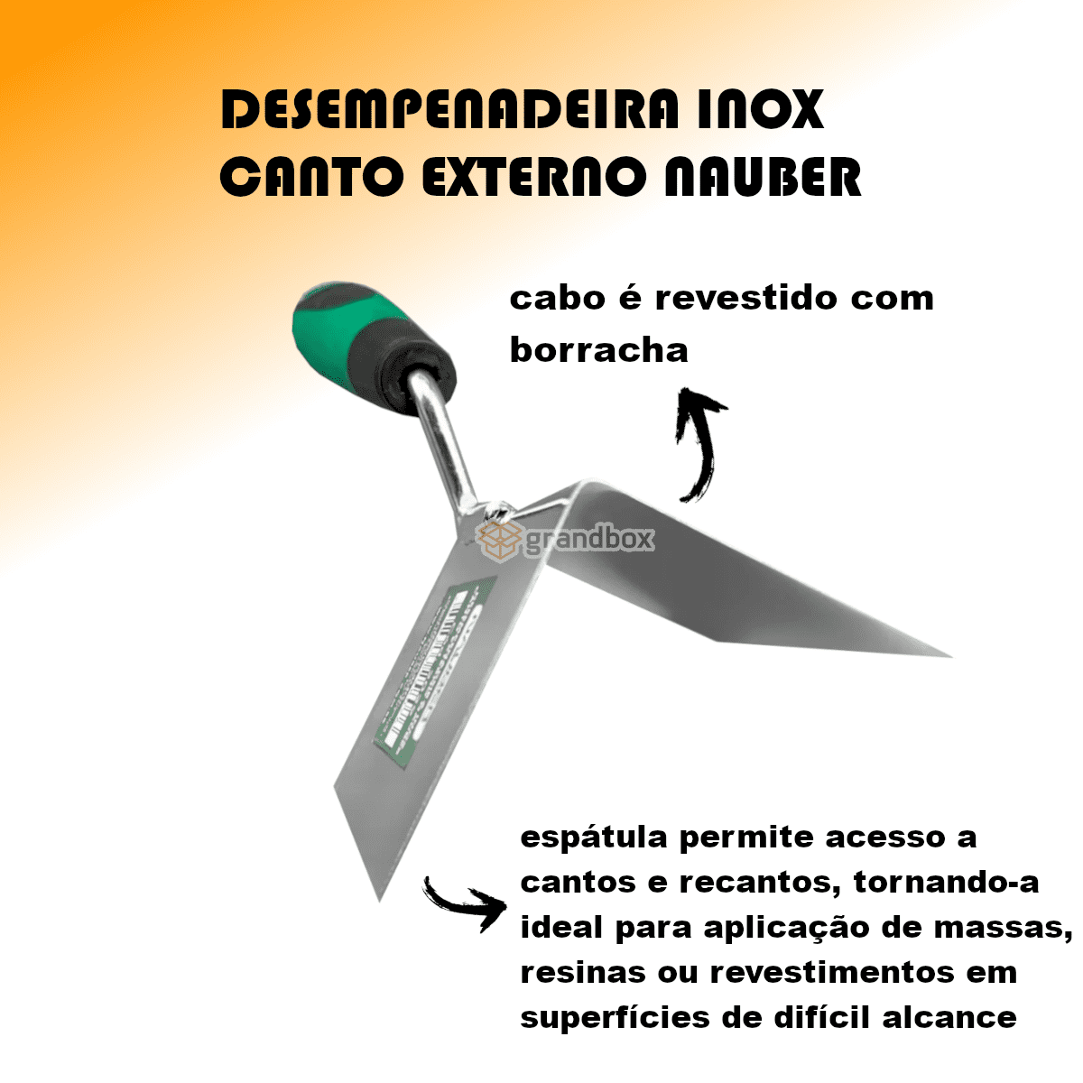 Espátula De Canto Externo Inox Massa Corrida Nauber Ref 2029