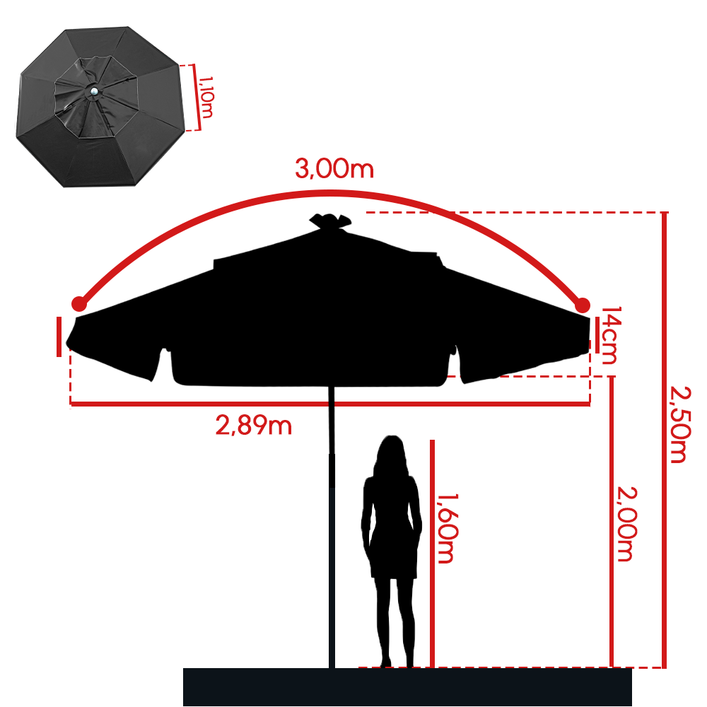 Ombrelone Solasol Redondo Abas Madeiramadeira
