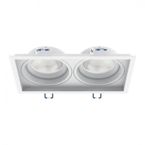 Spot De Embutir Branco Duplo Recuado Par20 2x E27 Interlight Il4707