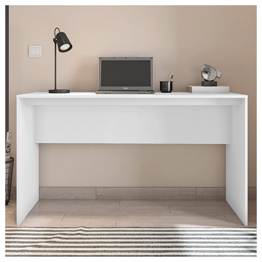 Mesa Escrit Rio Escrivaninha Home Office Cm Cubic Branco