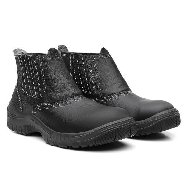 Bota De Segurança Botina Bico Pvc Safetline Couro Ca12783 Tamanho 37