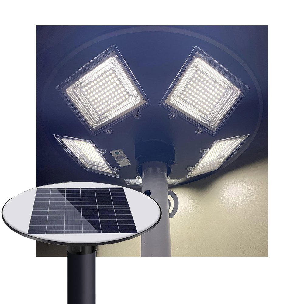 Luminaria Solar Ovini 360 Graus Kit 2 Und 400w Gigante Placa Led Sensor