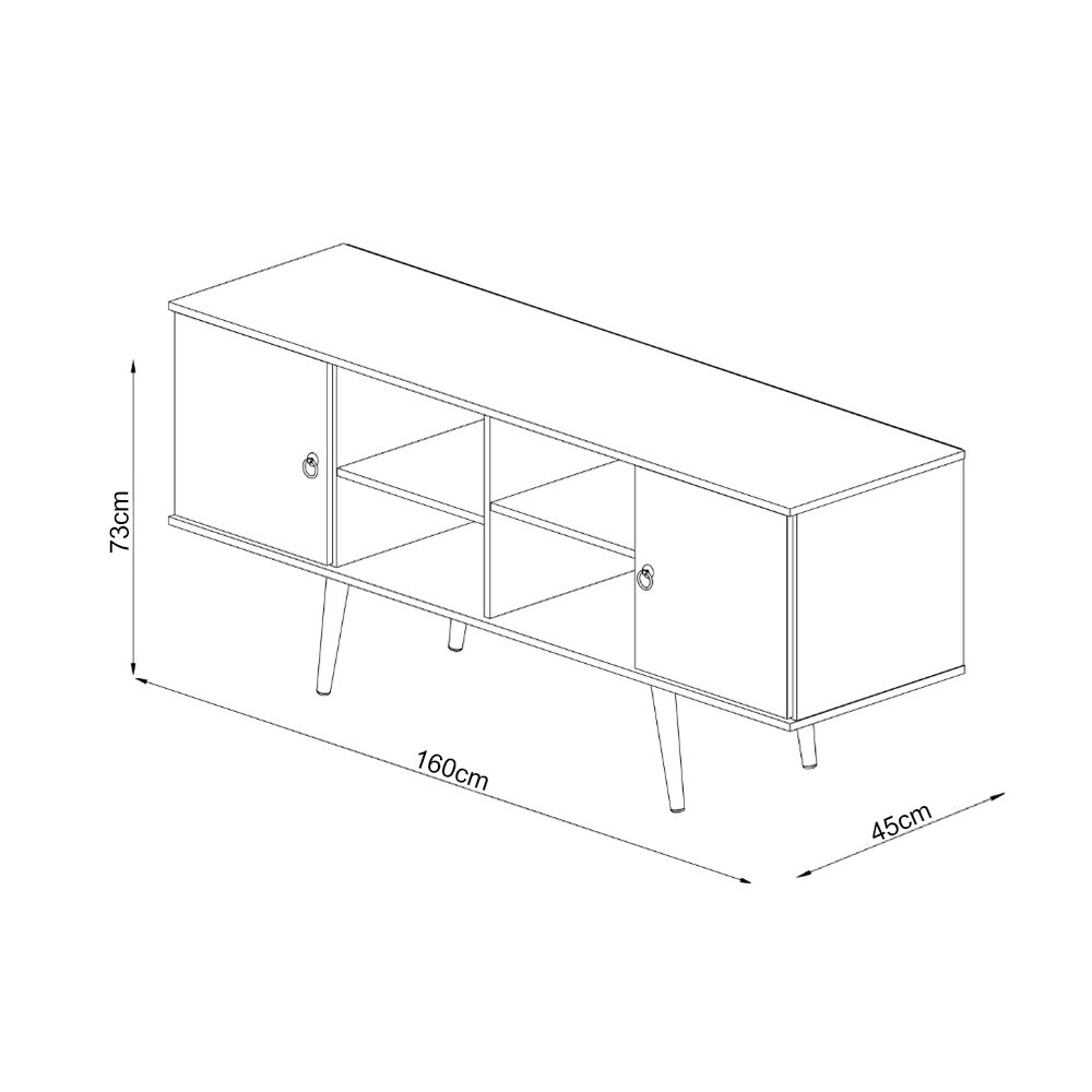 Rack Para Sala Tv At Polegadas P S Palito Estrela Branco Acetinado