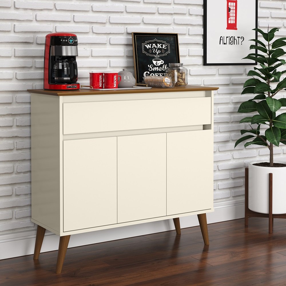 Buffet Zeus Portas Gaveta P S Madeira Beem Veis Offwhite Freij