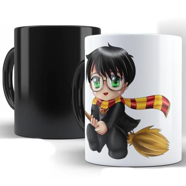 Caneca Mágica Harry Potter Cartoon Termossensível Modelo 5 MadeiraMadeira