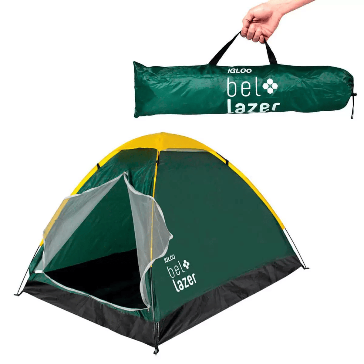 Barraca De Camping Iglu Pessoas Verde Bolsa Bel Fix