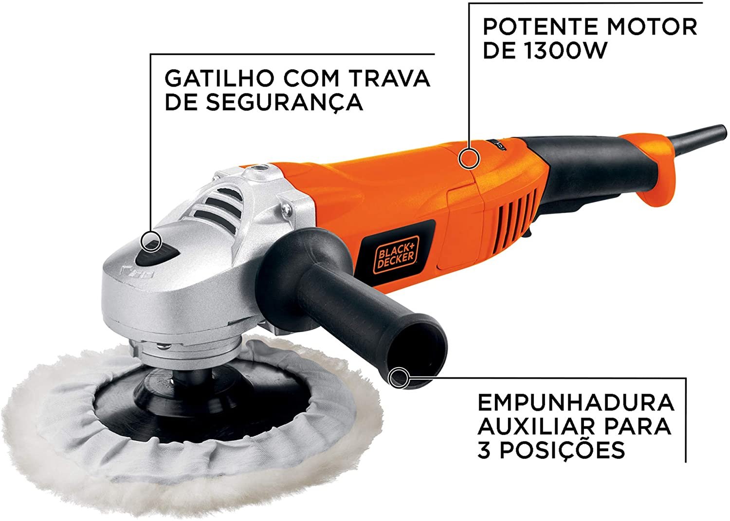 Politriz Angular 1300W 7 Maleta Wp1500K Black Decker 127V