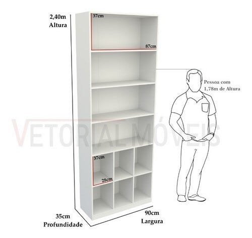 Armário Cabideiro Gaveteiro Misto 100 Mdf M12 Closet Loja Branco