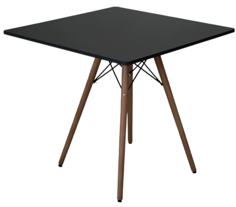 Mesa Eiffel Wood Tampo Quadrado De Madeira 80cm Preto MadeiraMadeira