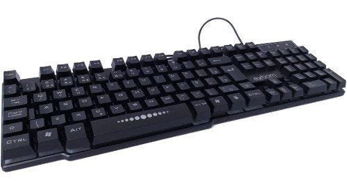 Teclado Semi Mec Nico Gamer Usb Ilumina O De Led Exbom Bk C