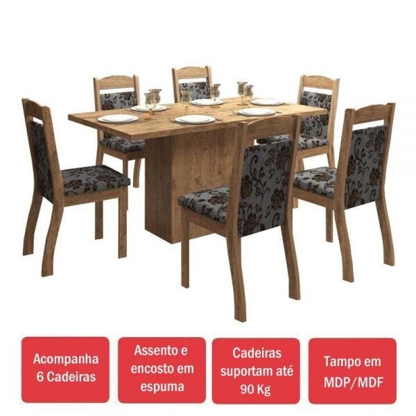 Mesa De Jantar Lugares Tafet Dover Cobre Mobilarte M Veis