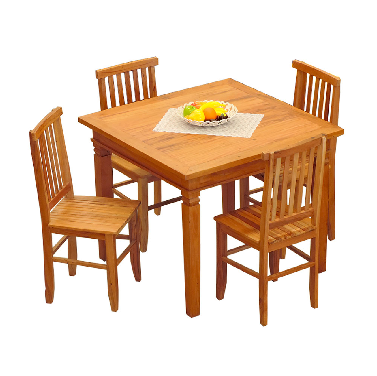 Conjunto Mesa de Jantar 1 x 1 M 4 Cadeiras Mineira Madeira Demolição