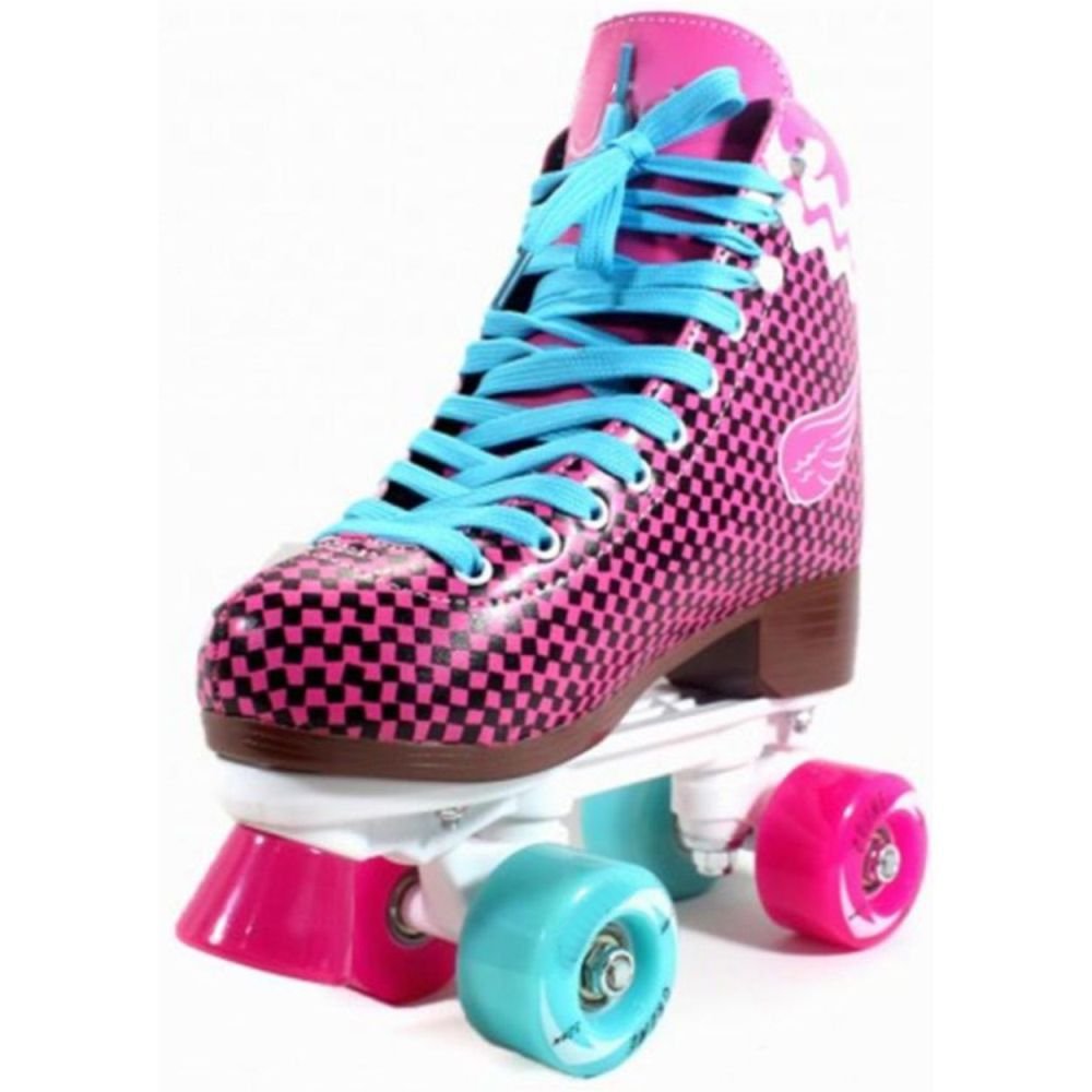 Patins Hondar Quad Pink Xadrez 54mm Abec 7 28 Br MadeiraMadeira