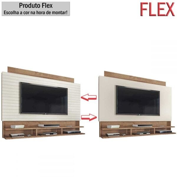 Painel para TV até 72 Polegadas Flex Canelato Rústico 3D Natura Off