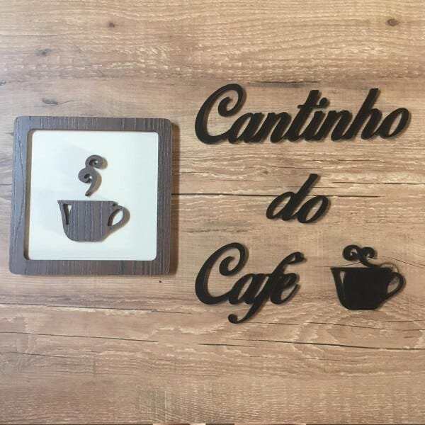 Cantinho Do Caf Frase Cm Quadro Cm Mdf Laminado X Cara