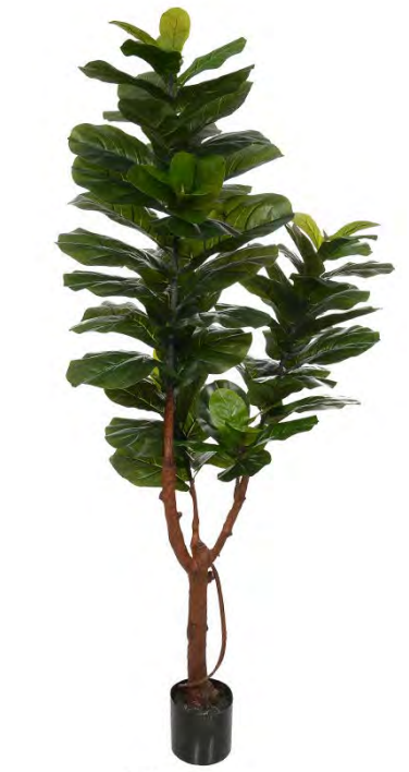 Planta Rvore Artificial Ficus Lyrata Real Toque C Pote X Verde M