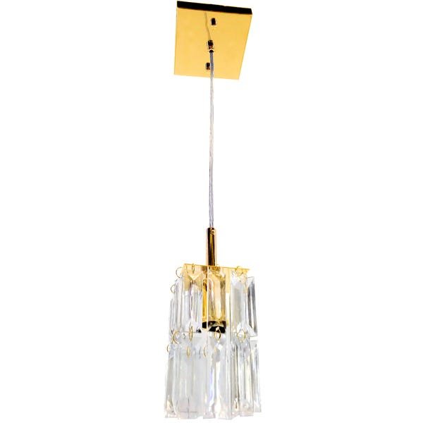 Lustre Pendente Plafon Cristal Crilick Ls Dourado Madeiramadeira