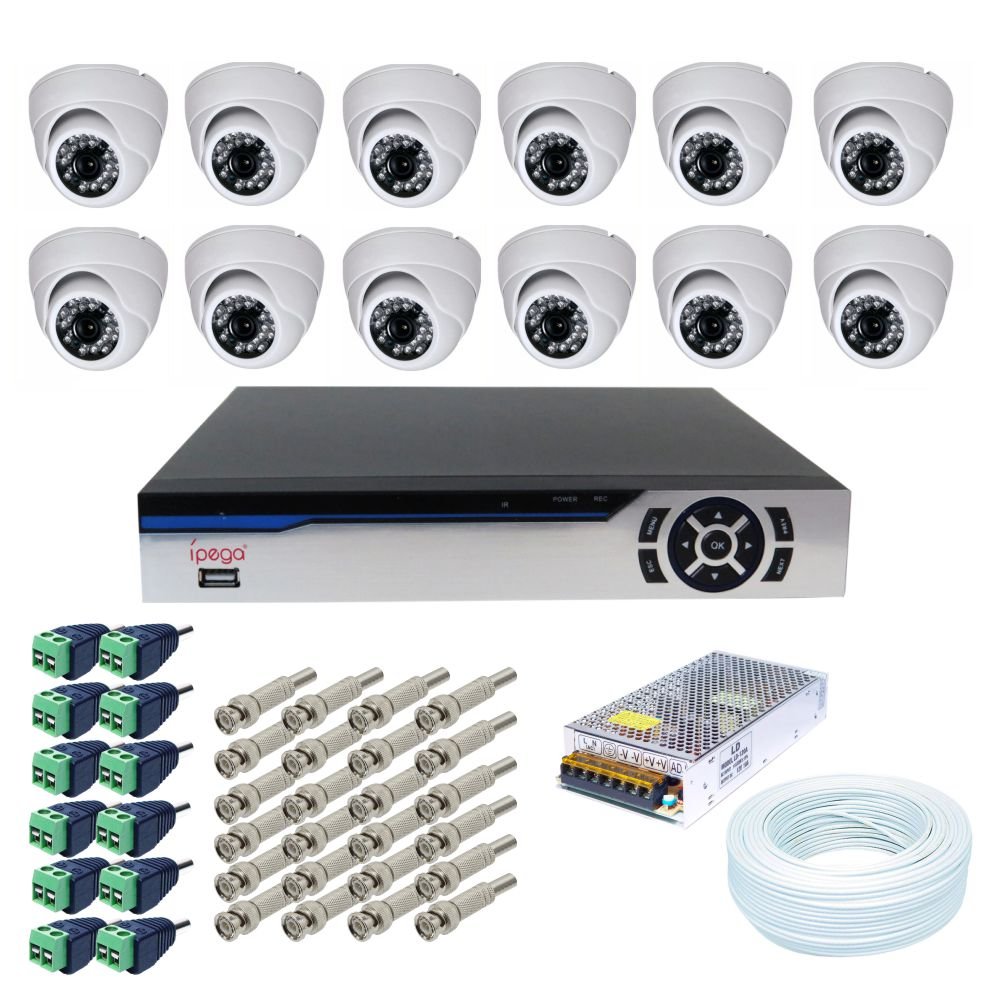 Kit Completo C Meras Dome Anal Gica Gravador De Imagem Dvr Para