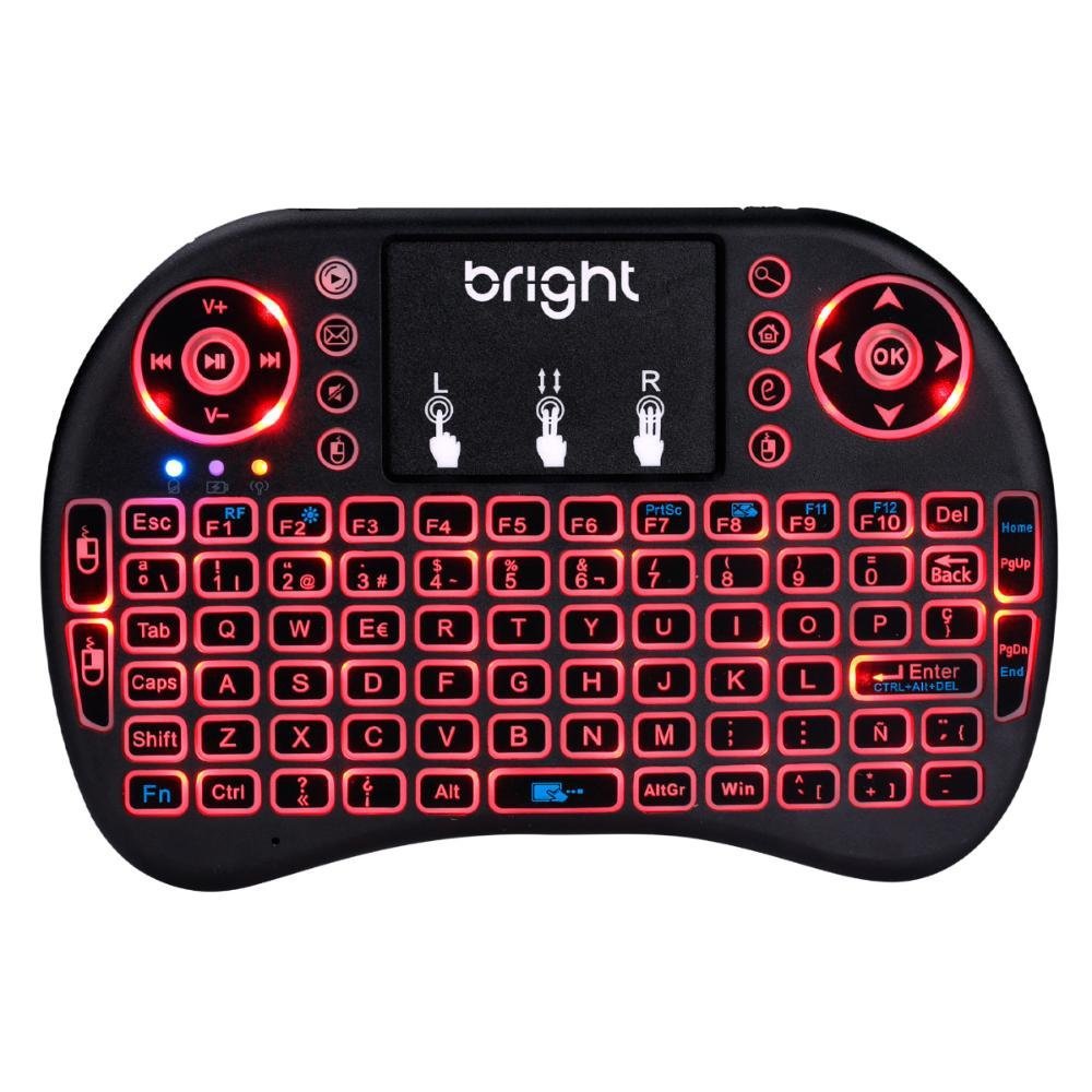 Mini Teclado Sem Fio Bright Retroiluminado Touchpad