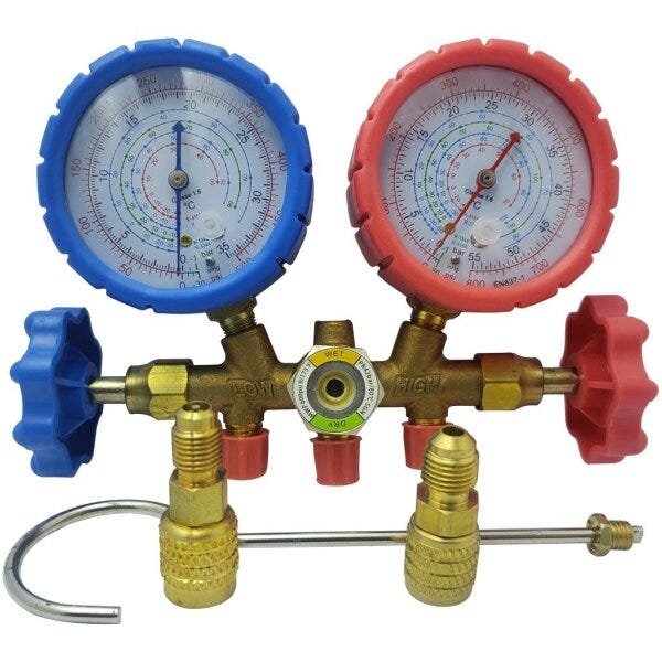 Manifold Para Gás R410A/ R22 / R134 / R404 Mangueira de 1.50mt e Adaptador Premium - 3