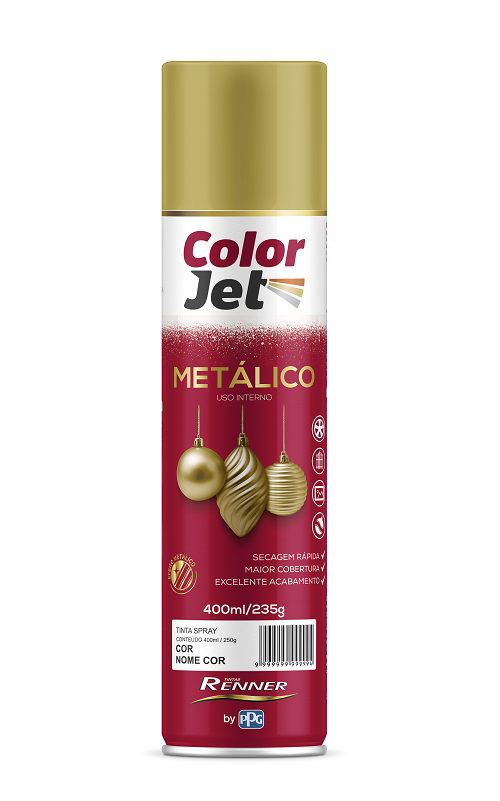 Tinta Spray Metálico 400ml Color Jet Renner Cobre MadeiraMadeira