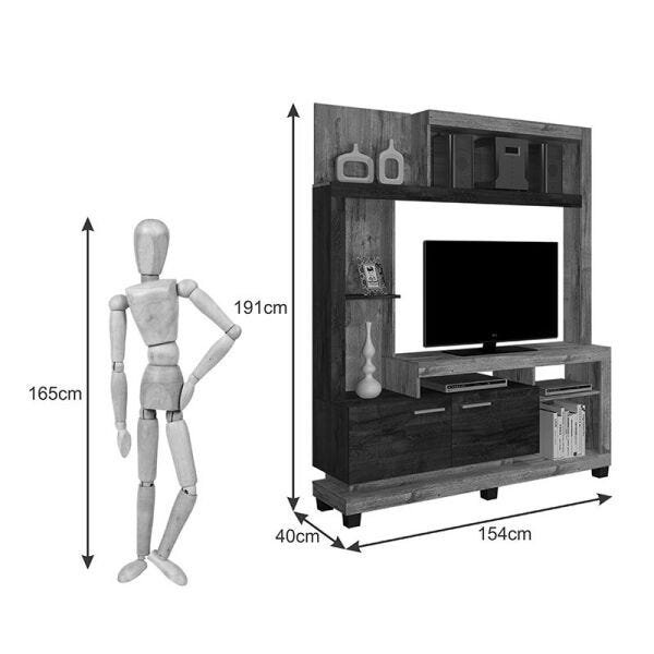 Estante Canindé para Tv Até 42 Polegadas Jcm 2 Portas Grigio