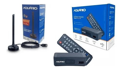 Kit Conversor Digital Dtv Antena Dtv P Hdtv Aquario