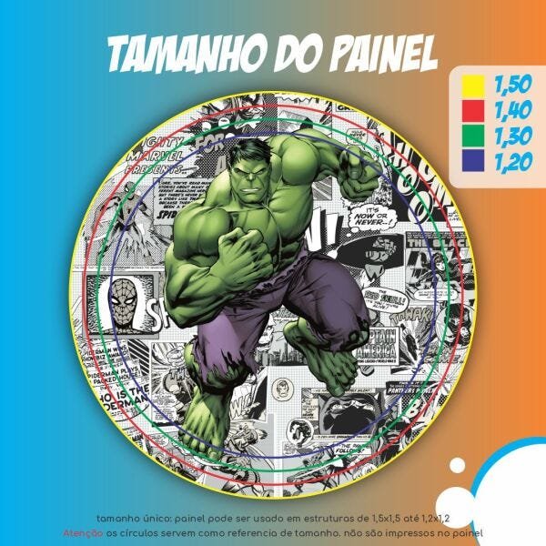 Painel De Festa Redondo Tecido Sublimado D Hulk Hulk Madeiramadeira