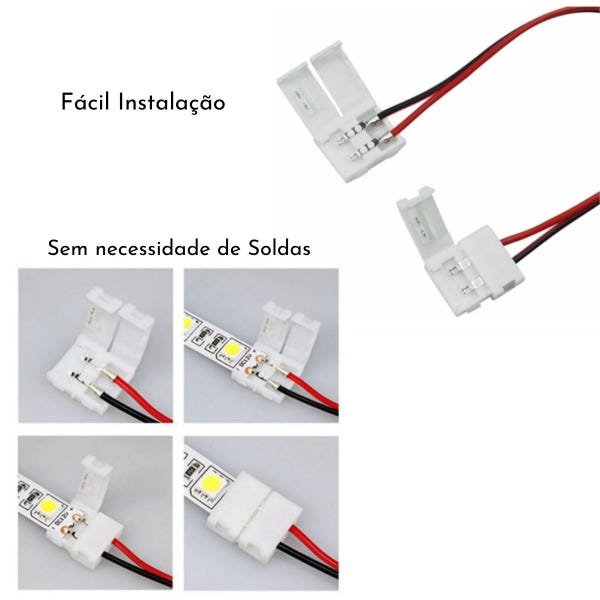 Kit Emenda R Pida Extens O Para Fita Led Vias Vias Plug