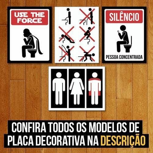 Kit 10 Placas Decorativas Silêncio Pessoa Concentrada