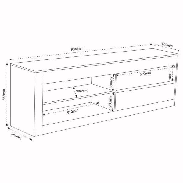 Rack Para Tv At Polegadas Uno Gavetas Seda Off White Viero