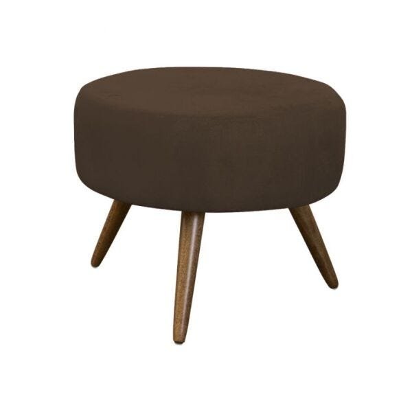 Puff Puff Decorativo Sala Quarto Redondo Suede Marrom Efexshop