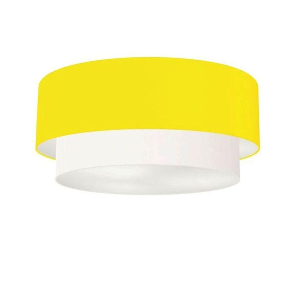 Plafon Cilíndrico Se 3021 Cúpula Amarelo Branco MadeiraMadeira