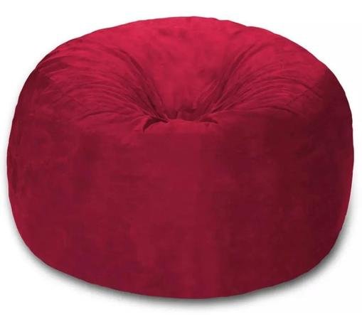 Puff Cama Gigante Redondo Suede 100x40 Enchimento Sala Marrom