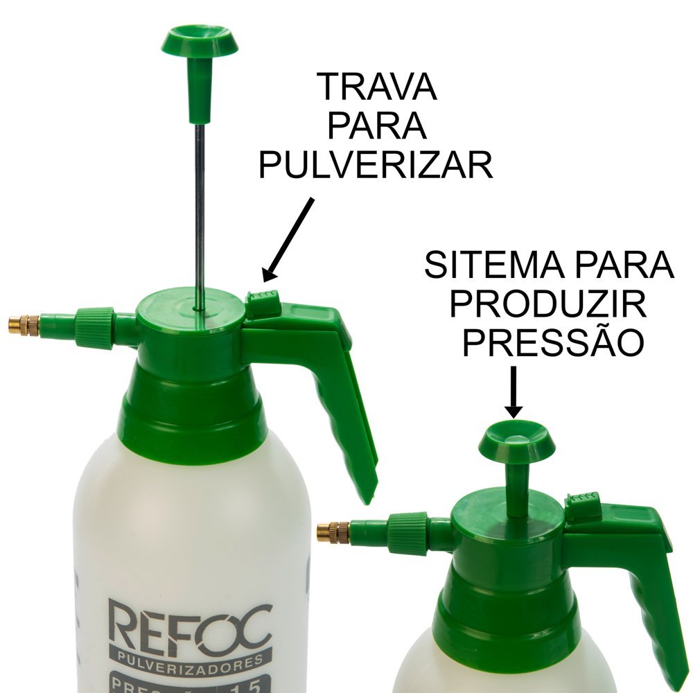 Pulverizador 1 5 Litros Manual Compressão Prévia Refoc Alta