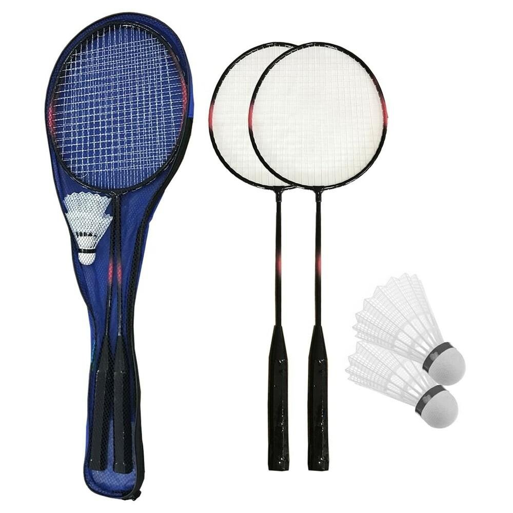 Kit Badminton Raquetes E Petecas Bolsa Para Transporte Completo