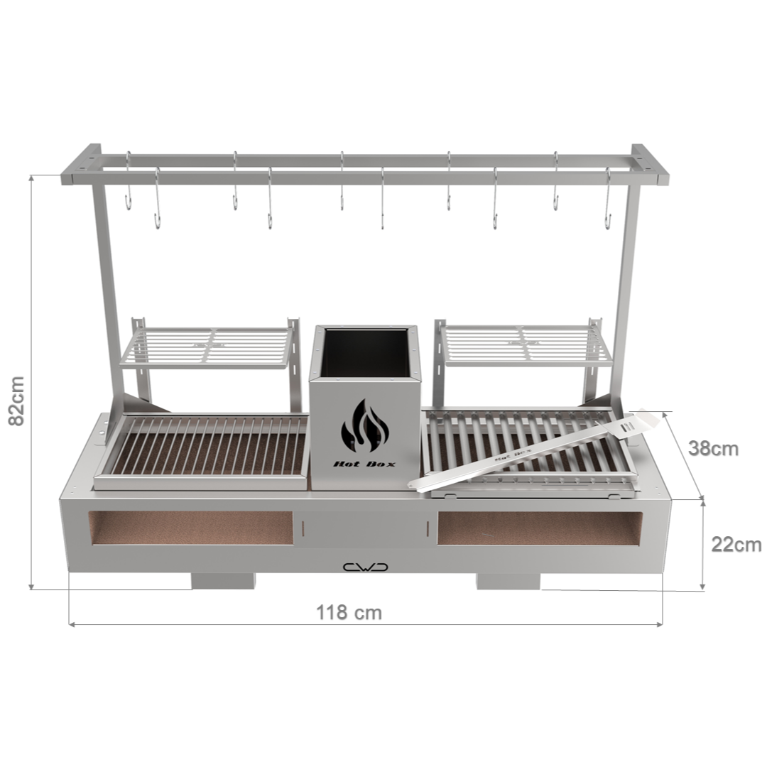 Churrasqueira Hotbox Parrilla Dupla Grelha Argentina Uruguaia