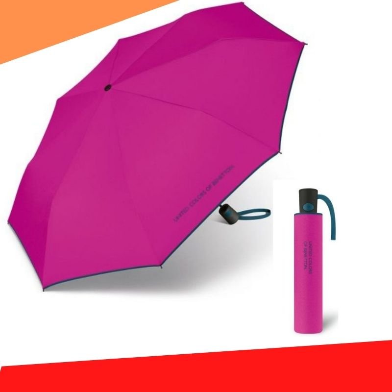 Guarda Chuva Benetton United Colors Mini Automático Pink MadeiraMadeira