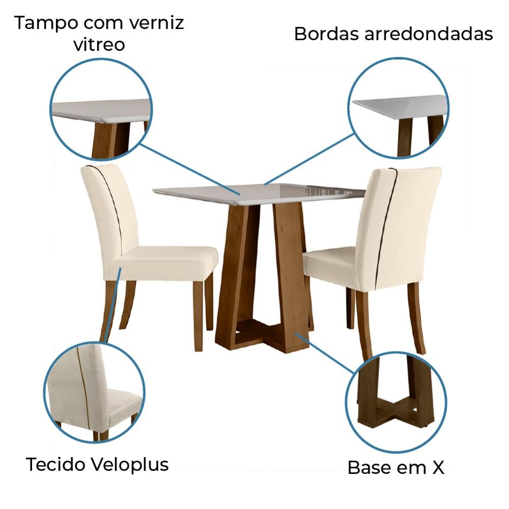 Conjunto De Mesa Sala De Jantar Atenas Cadeiras Carvalho Off