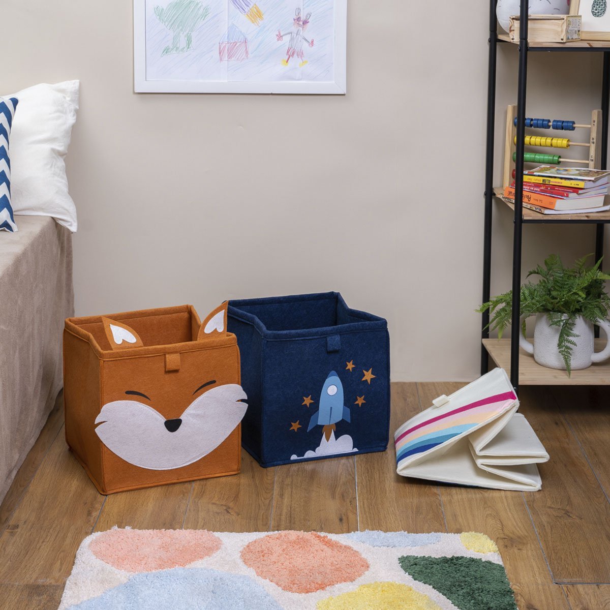 Kit Organizadores Infantis Dobr Veis Para Roupas E Brinquedos Oikos