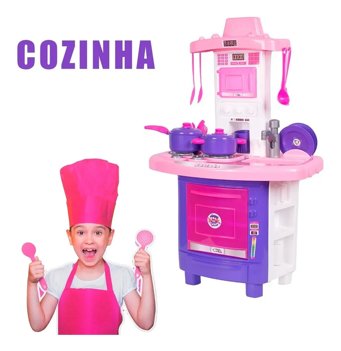 Kit Cozinha Infantil Completa Fog O Forno E Pia Acess Rios Pe As